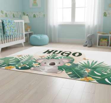 Detský vinylový koberec roztomilý koala pre chlapca s menom - Tenstickers