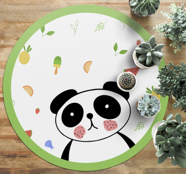 detský vinylový koberec roztomilý kruh pandy - Tenstickers