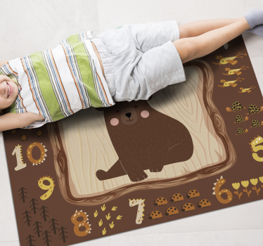 detský vinylový koberec vzdelávací dizajn s medveďmi - Tenstickers