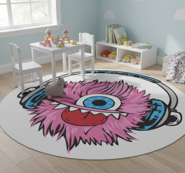 Detský vinylový koberec ružové chlpaté monštrum - Tenstickers