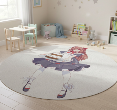 Detský vinylový koberec s anime dievčaťom a nutellou - Tenstickers