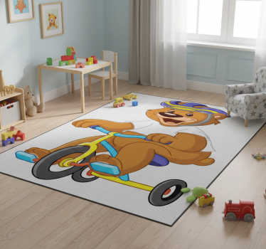 Detský vinylový koberec s cyklistickým medveďom - Tenstickers