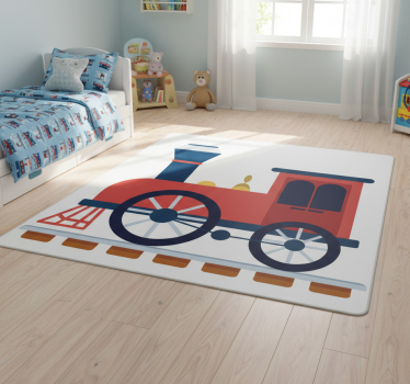 Detský vinylový koberec starý červený vlak - Tenstickers