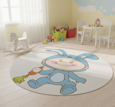 Detský vinylový koberec s kostýmom zajačika - Tenstickers