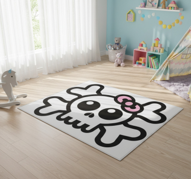 Detský vinylový koberec lebka s mašľou - Tenstickers
