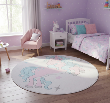 Detský vinylový koberec s lesklými jednorožcami - Tenstickers