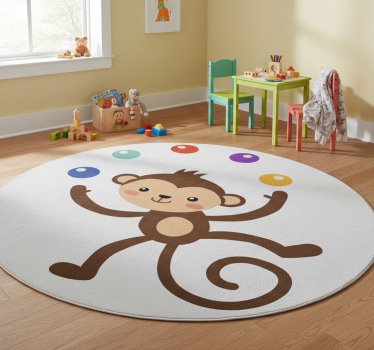 Detský vinylový koberec s žonglujúcou opicou - Tenstickers