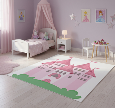Detský vinylový koberec ružový hrad - Tenstickers