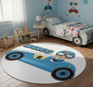 Detský vinylový koberec s menom formula 1 auta - Tenstickers