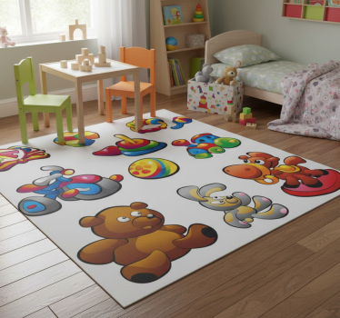 Detský vinylový koberec s nálepkami hračiek - Tenstickers