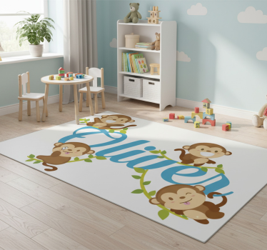 Detský vinylový koberec s opičkami - Tenstickers
