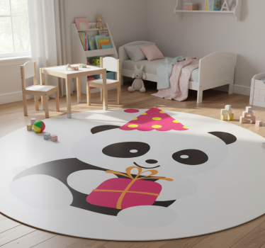Detský vinylový koberec s pandou a darčekom - Tenstickers