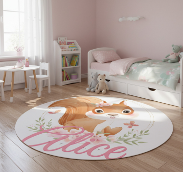 Detský vinylový koberec s roztomilou veveričkou pre dievča - Tenstickers