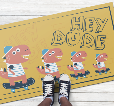 detský vinylový koberec skateboardových dinosaurov - Tenstickers
