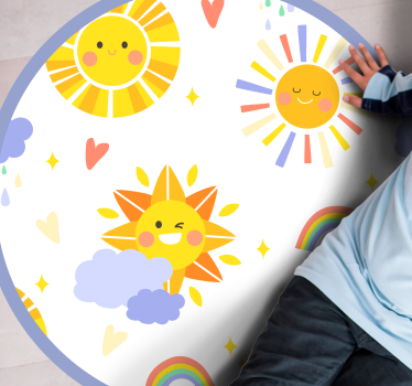 detský vinylový koberec slnečné úsmevy potešia - Tenstickers