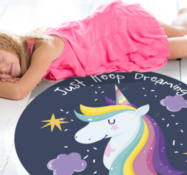 detský vinylový koberec snívaj ďalej o jednorožcovi - Tenstickers