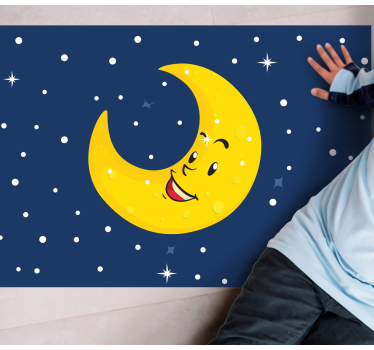 vinylový koberec pre bábätko šťastný mesiac s úsmevom - Tenstickers