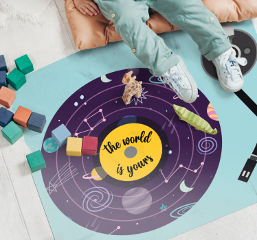detský vinylový koberec tému objavovania sveta - Tenstickers