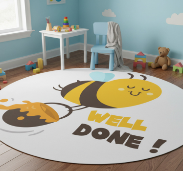 Detský vinylový koberec usilovná včielka dobre odvedená - Tenstickers