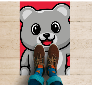 detský vinylový koberec veselá tvár medveďa - Tenstickers