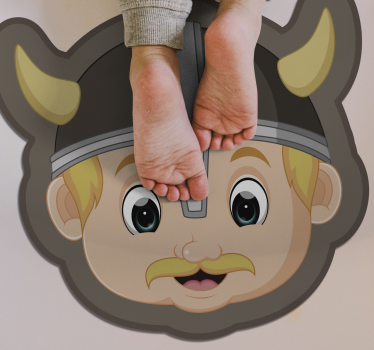 detský vinylový koberec blond vikingská postava - Tenstickers