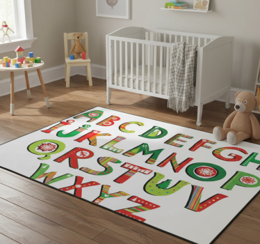 Detský vinylový koberec zelenočervená abeceda - Tenstickers