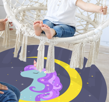 detský vinylový koberec zobrazenie polmesiaca jednorožca - Tenstickers