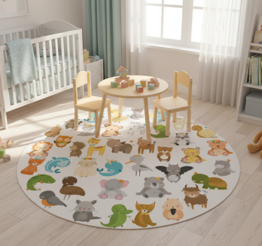 Detský vinylový koberec zvieratká zo zoo - Tenstickers