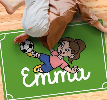 Dievčenský futbalista s personalizovaným vinylovým kobercom - Tenstickers