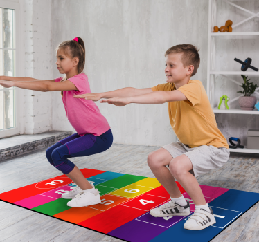 Farebné hopscotch vinyl koberec hra - Tenstickers