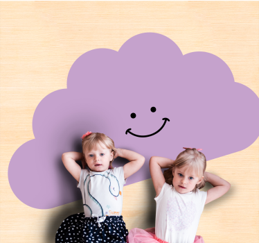 Fialový smajlík obláčik detská podložka - Tenstickers