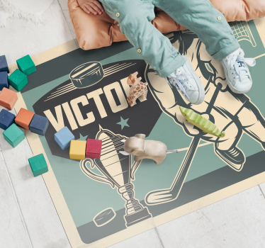 Hokejista s menom deti vinylový koberec - Tenstickers