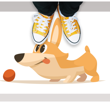 rôzne vinylové koberce pre deti hravá naháňačka corgiho - Tenstickers