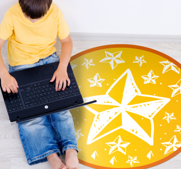 hviezdy vinylový koberec hviezdicová žltá téma - Tenstickers
