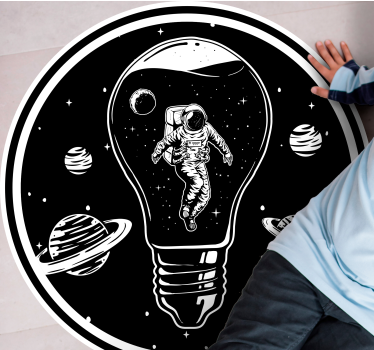 hviezdy vinylový koberec kozmonaut v žiarovke - Tenstickers