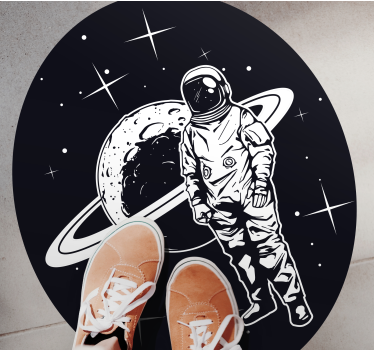 hviezdy vinylový koberec kozmonaut vo vesmíre - Tenstickers