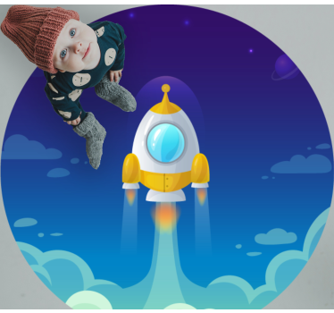 hviezdy vinylový koberec scéna štartu rakety - Tenstickers