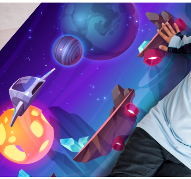 Karikatúra spacehuttle vo vesmíre hviezdny koberec - Tenstickers