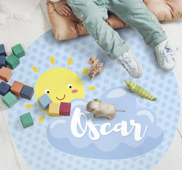Koberec slnko a mrak s menom - Tenstickers