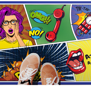 Komiks s výbušnými lúčmi koberec v spálni - Tenstickers