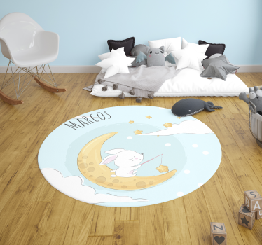 Kruhový vinylový koberec a mesiac - Tenstickers