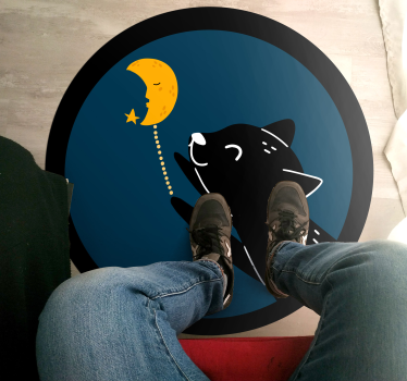 Mačka a mesiac zvieracia rohož - Tenstickers