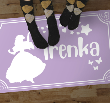 Malá princezná s hviezdami prispôsobený vinylový koberec - Tenstickers
