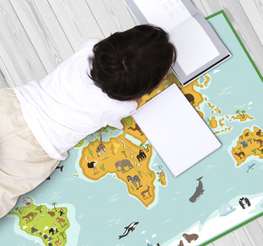 Modrý vinobranie mapa sveta vinylová mapa kobercov - Tenstickers