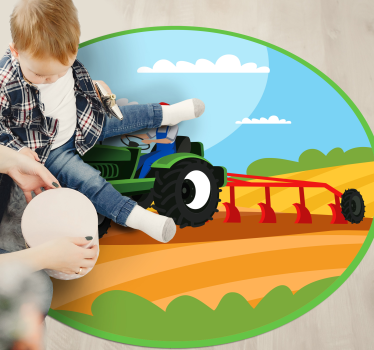 Orba traktor deti vinylový koberec - Tenstickers