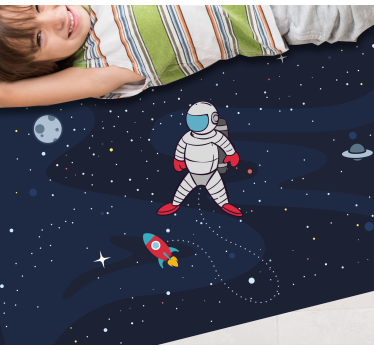 Osamelý kozmonaut s raketovým hviezdnym kobercom - Tenstickers