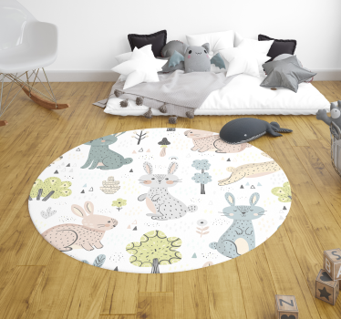 Pekný zajačik zvieracieho vinylového koberca - Tenstickers