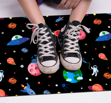Planéty a koberec hviezdnej podlahy galaxie - Tenstickers
