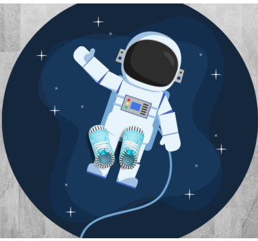 Plávajúci kozmonaut karikatúra hviezdny koberec - Tenstickers