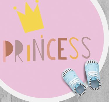 Princezná na ružovom pozadí detský vinylový koberec - Tenstickers